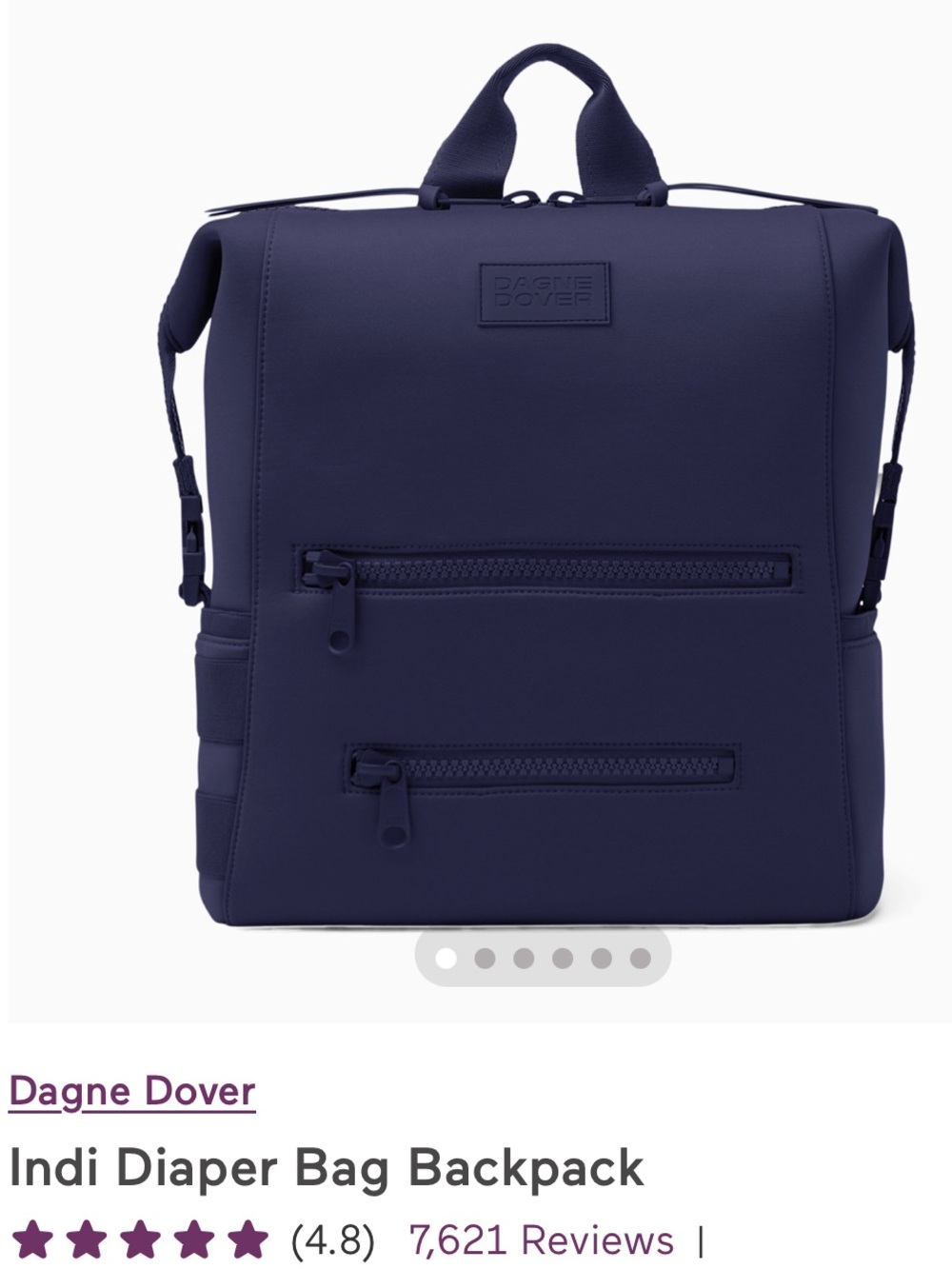 NWOT Dagne Dover Large Indi diaper bag in color storm